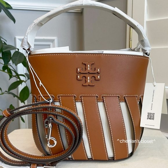 Tory Burch Handbags - 🔥NeW! Tory Burch Small McGraw Stripe Die Cut Bucket Bag